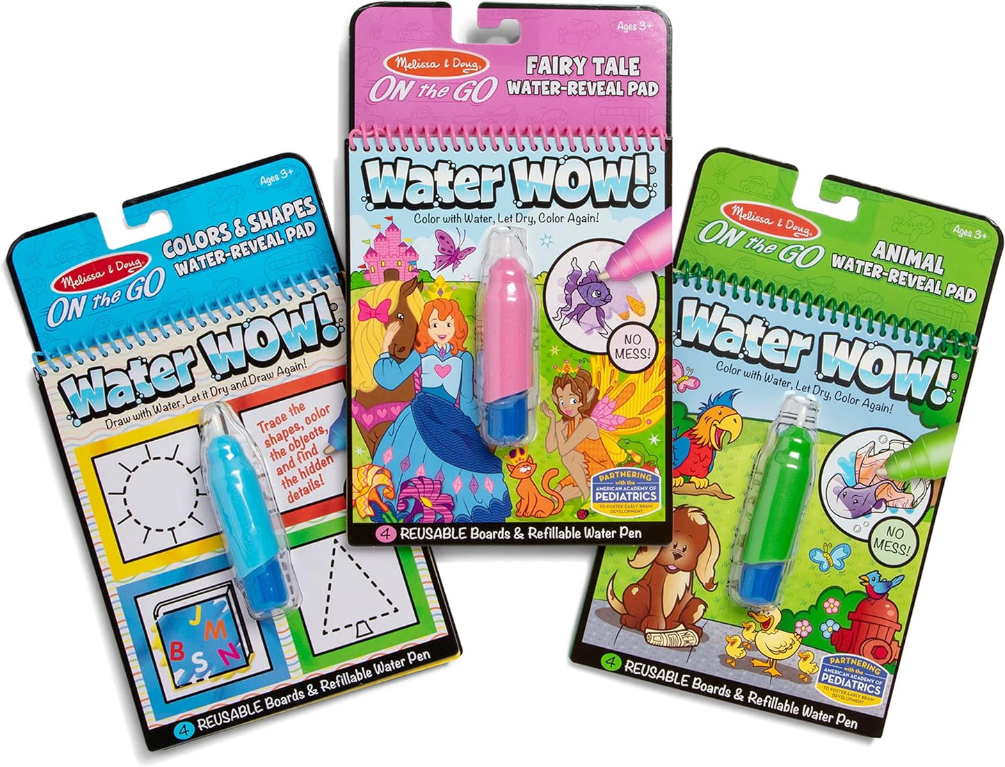 Melissa & Doug Water Wow! 3-pk Reusable Activity Pads - Travel Toys