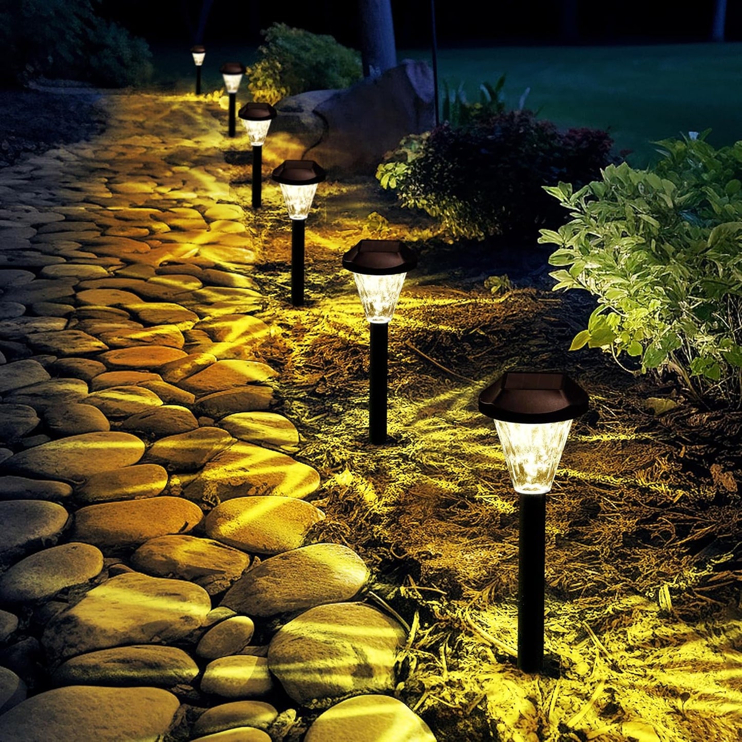 GIGALUMI 12 Pack Solar Lights Outdoor Waterproof for Your Garden