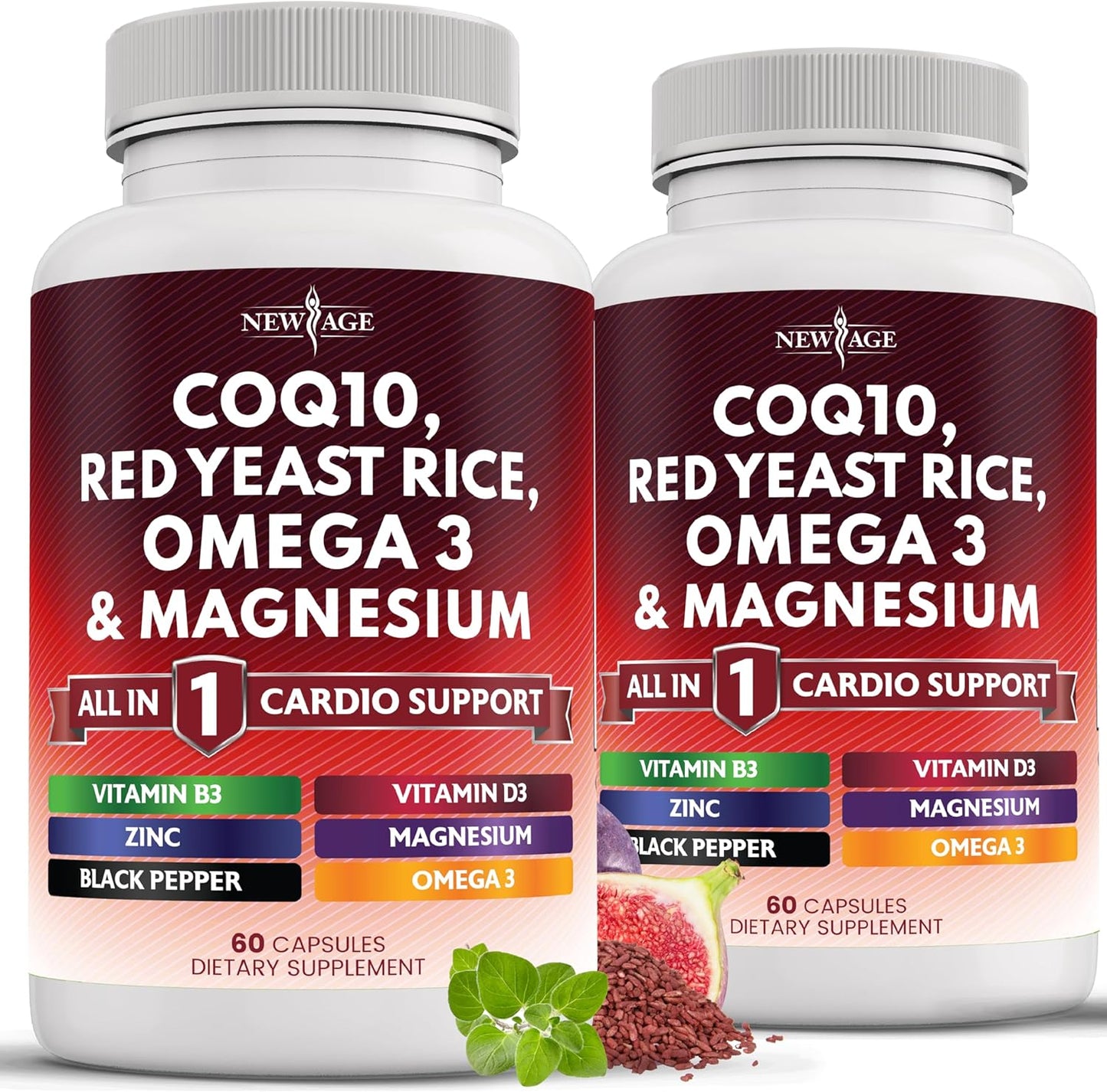 NEW AGE CoQ10 Red Yeast Rice Omega 3-6-9 Magnesium Complex