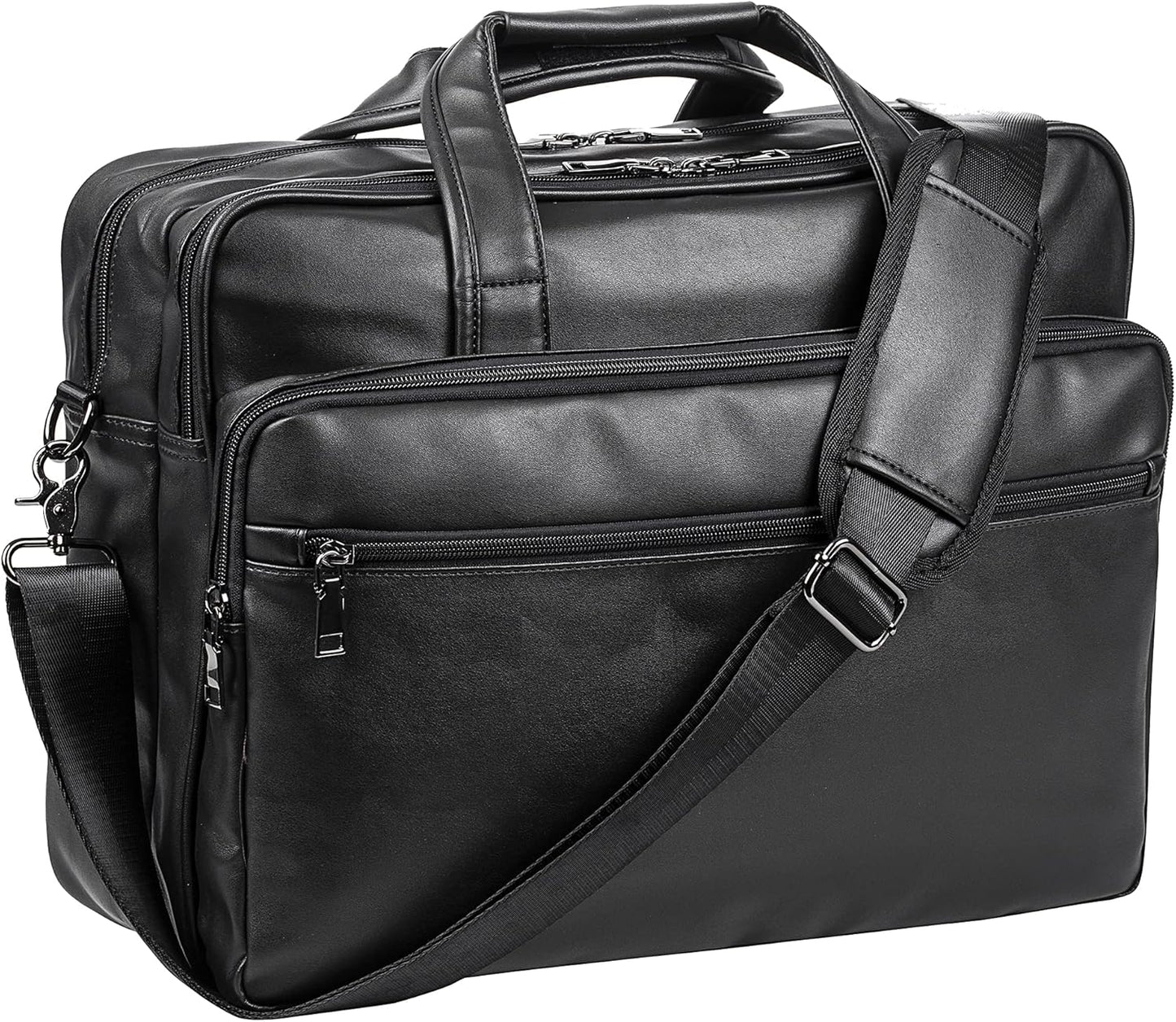 Seyfocnia Leather Laptop Bag for 15.6 and 17.3 Inch Laptops