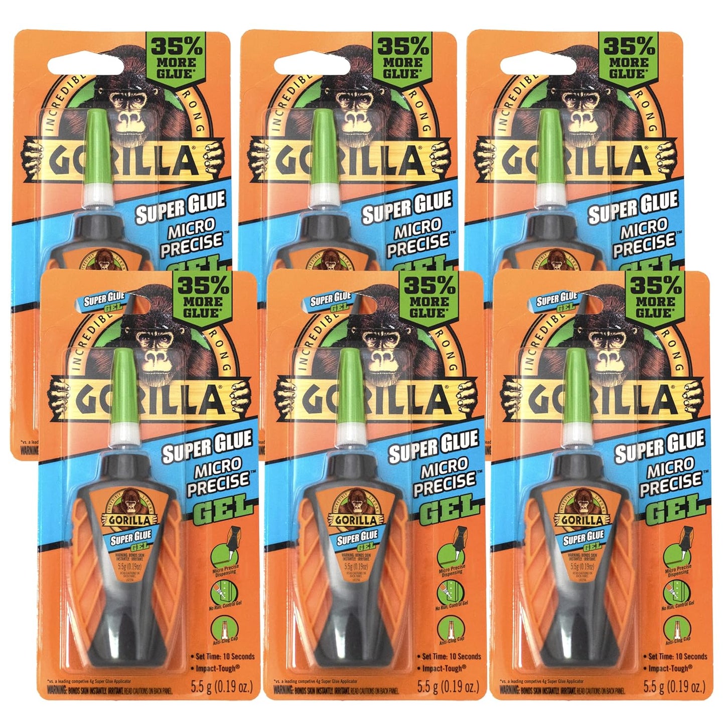 Gorilla Micro Precise Super Glue Gel for Fast, Strong Bonding