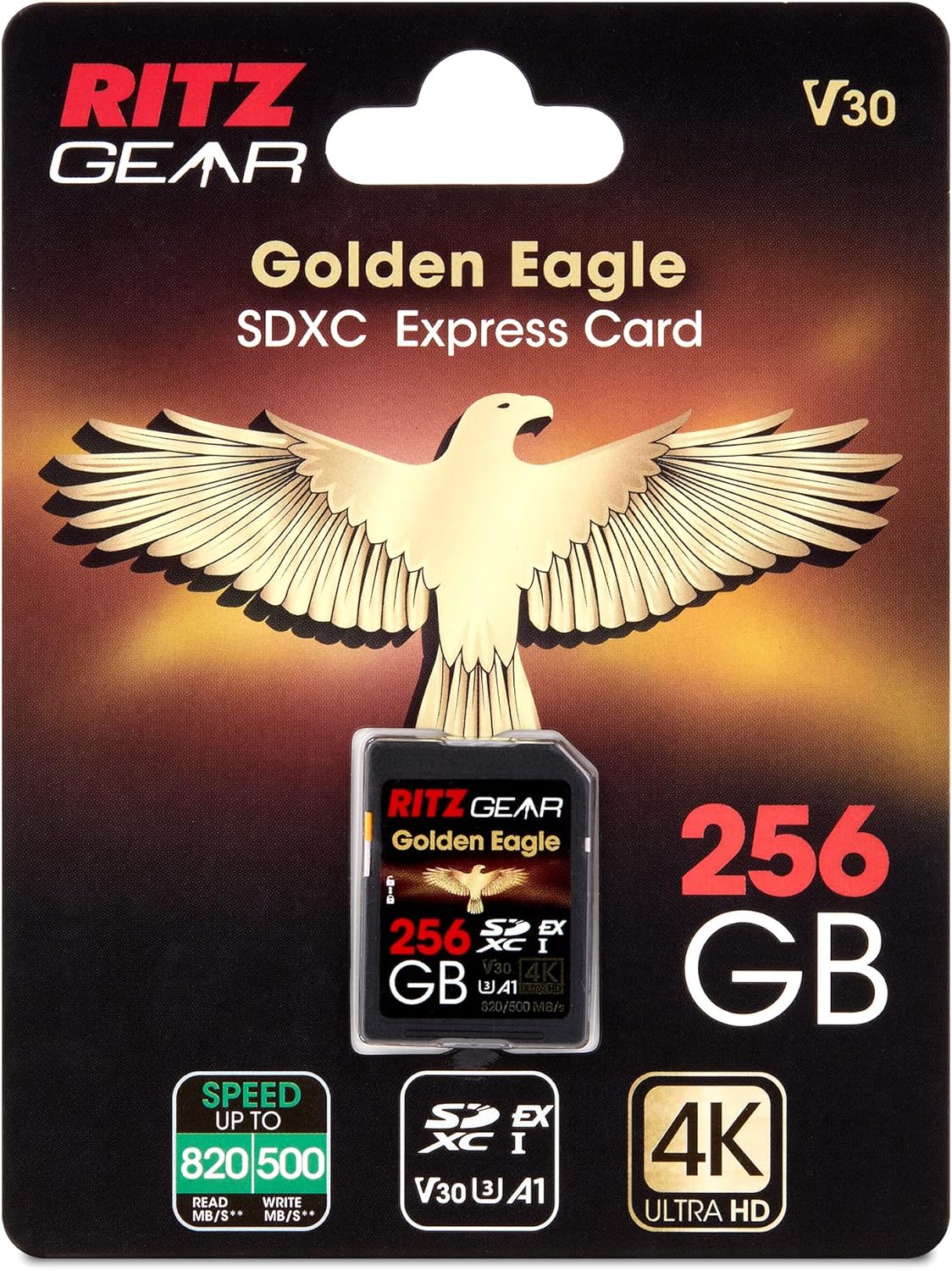 Ritz Gear Golden Eagle SDXC 256GB | Extreme Speed