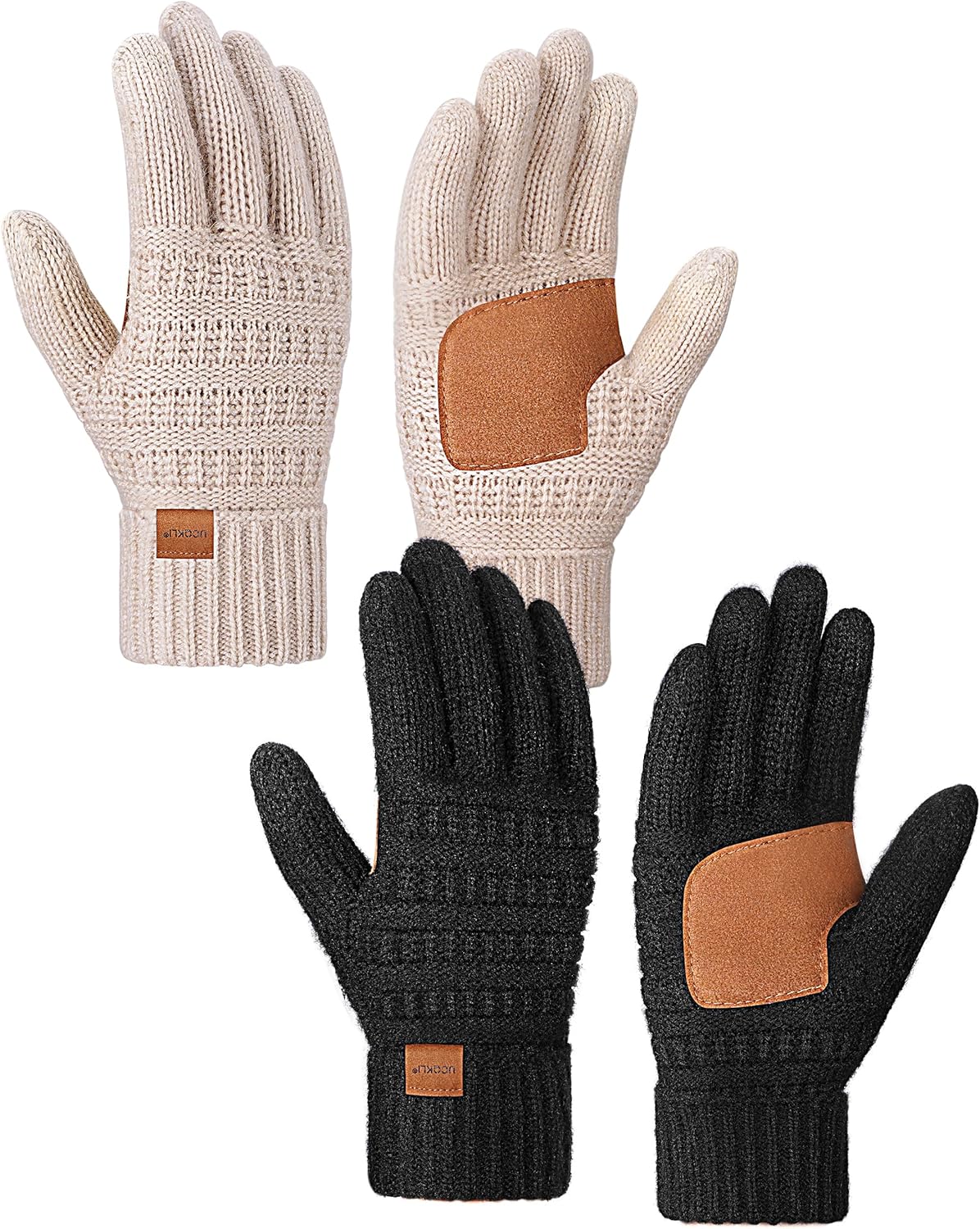 2 Pairs Touchscreen Winter Gloves for Women