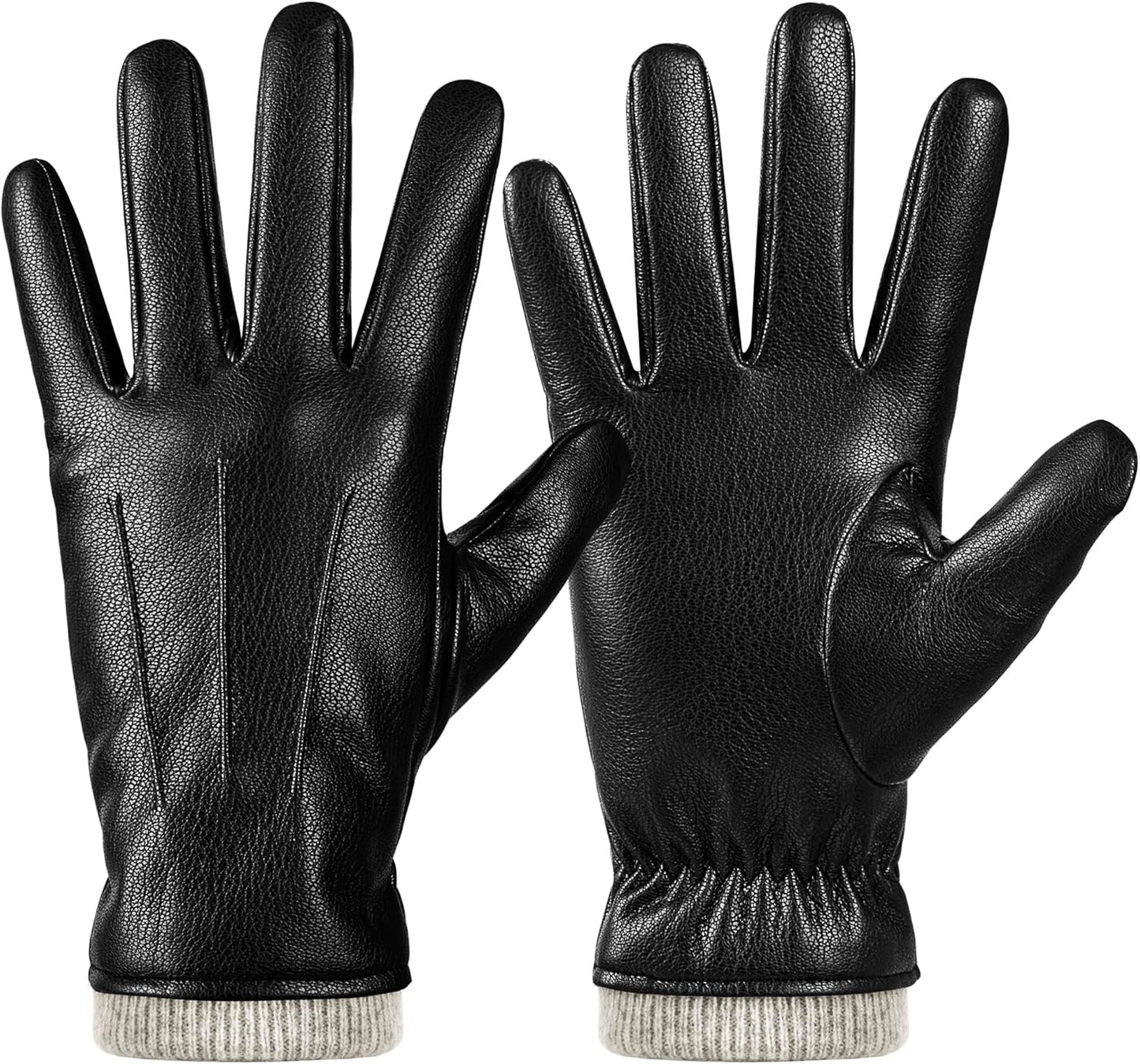 Warm Touchscreen Leather Gloves for Men