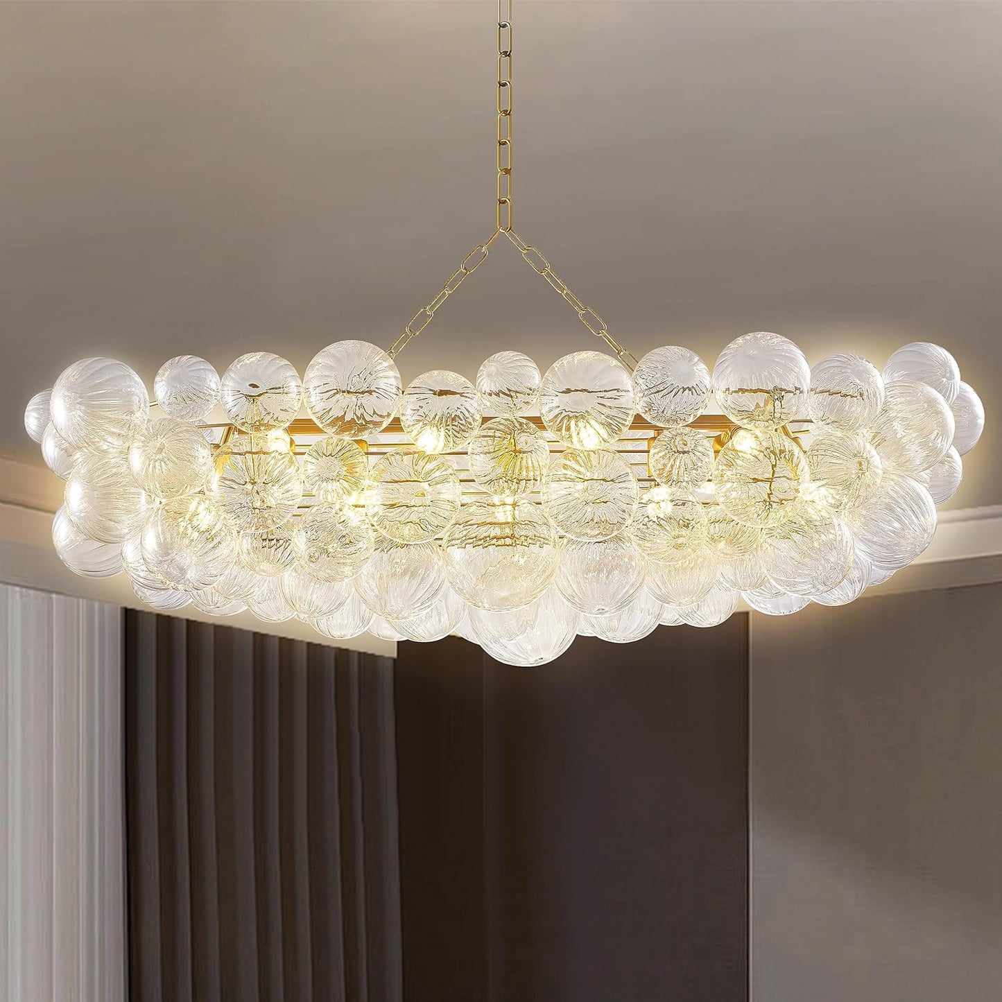 Nordic Bubble Ball Swirled Glass Chandelier for Stylish Spaces