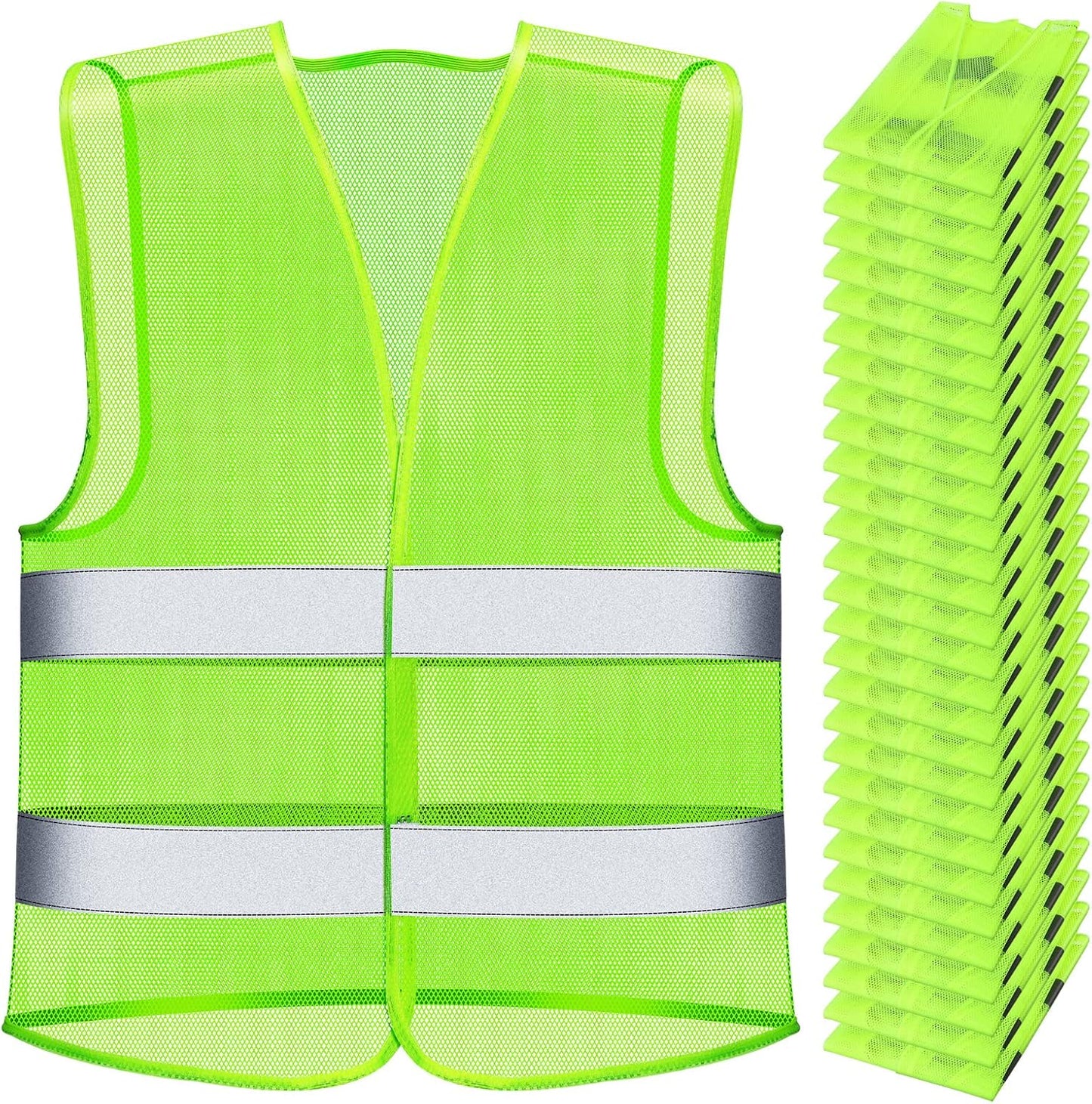 30 Pack High Visibility Reflective Safety Vests for Outdoor Use
