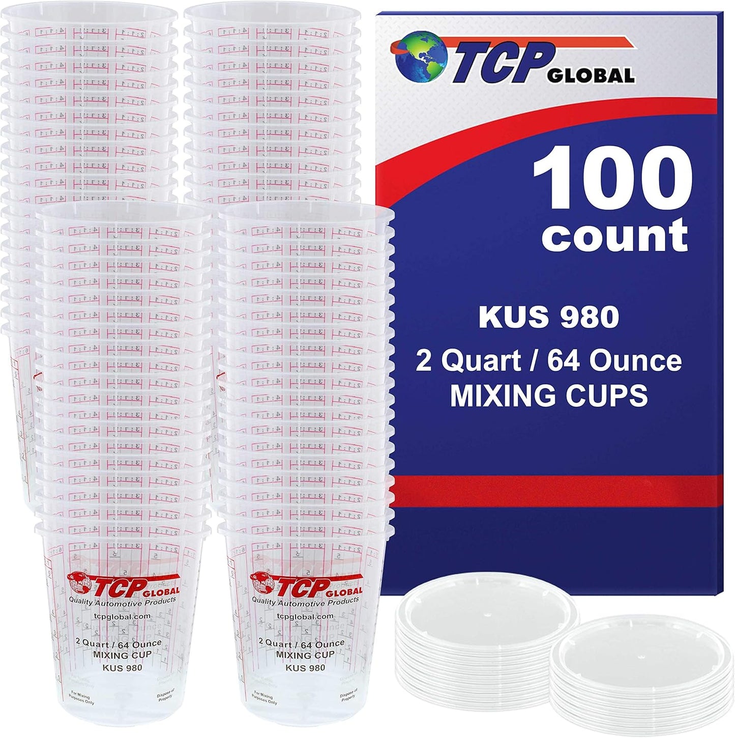 100 Custom Shop Disposable Measuring Cups - 64oz