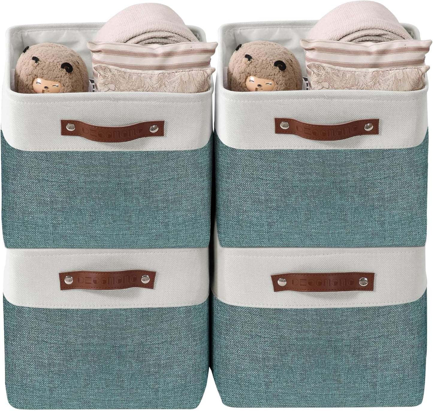 DECOMOMO Storage Bins for Shelves - Large 4 Pack Baskets