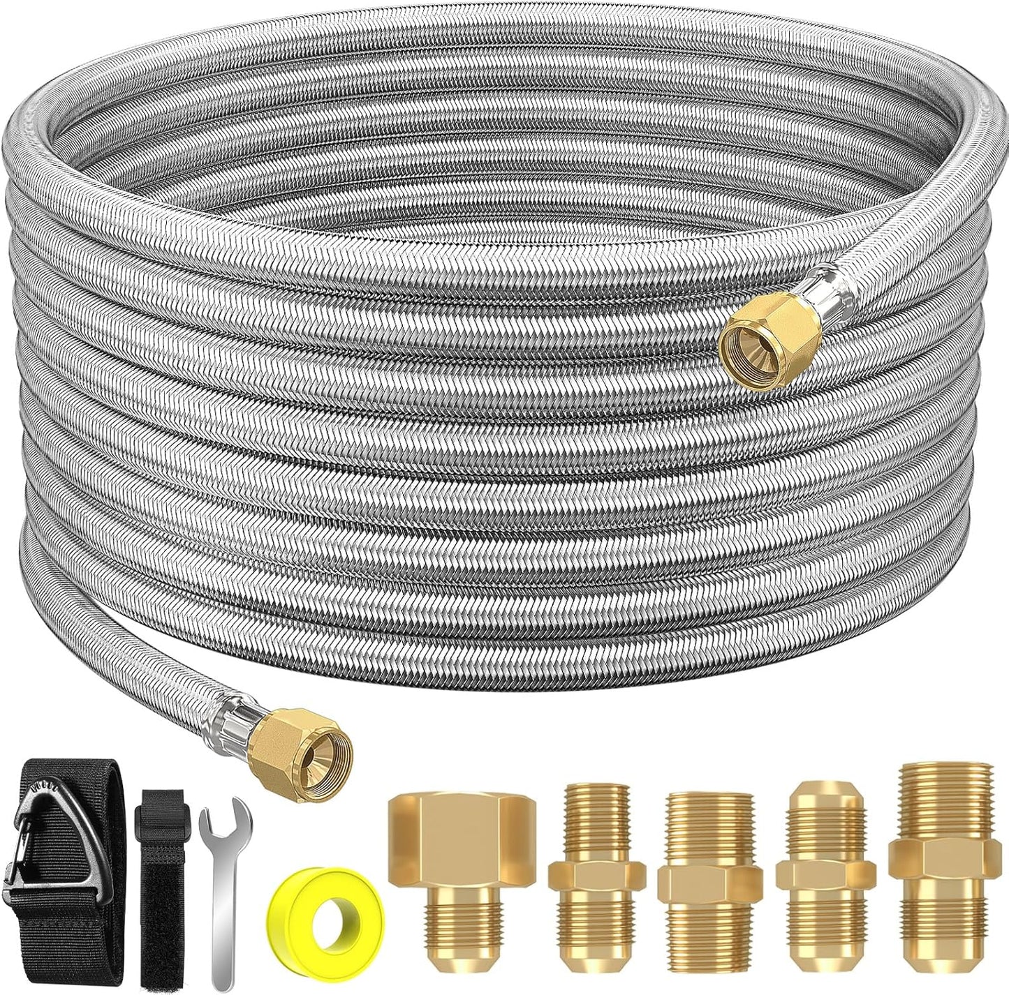 24Ft High Pressure Braided Propane Hose Extension for BBQ Grill