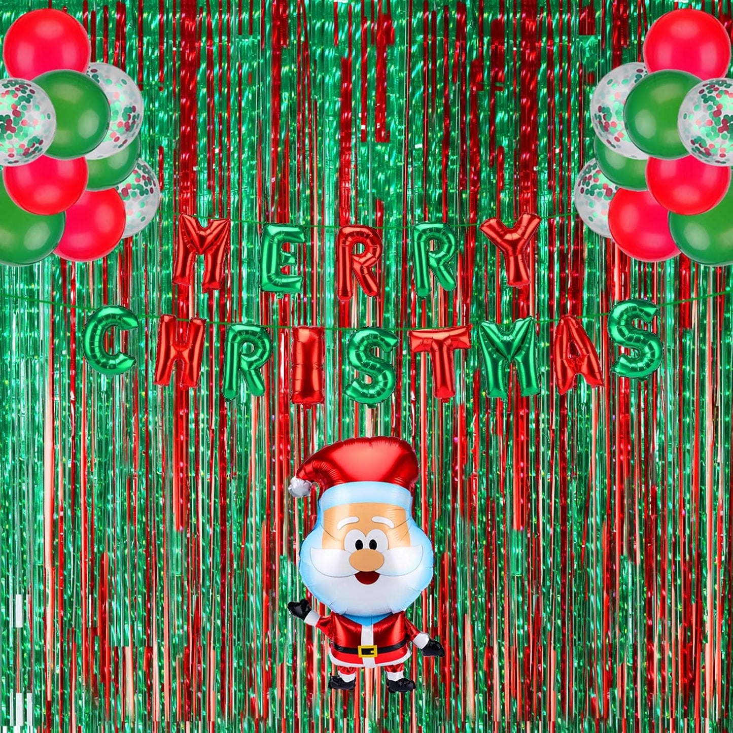 Merry Christmas Balloon Set with Santa Claus - Festive Party Decor