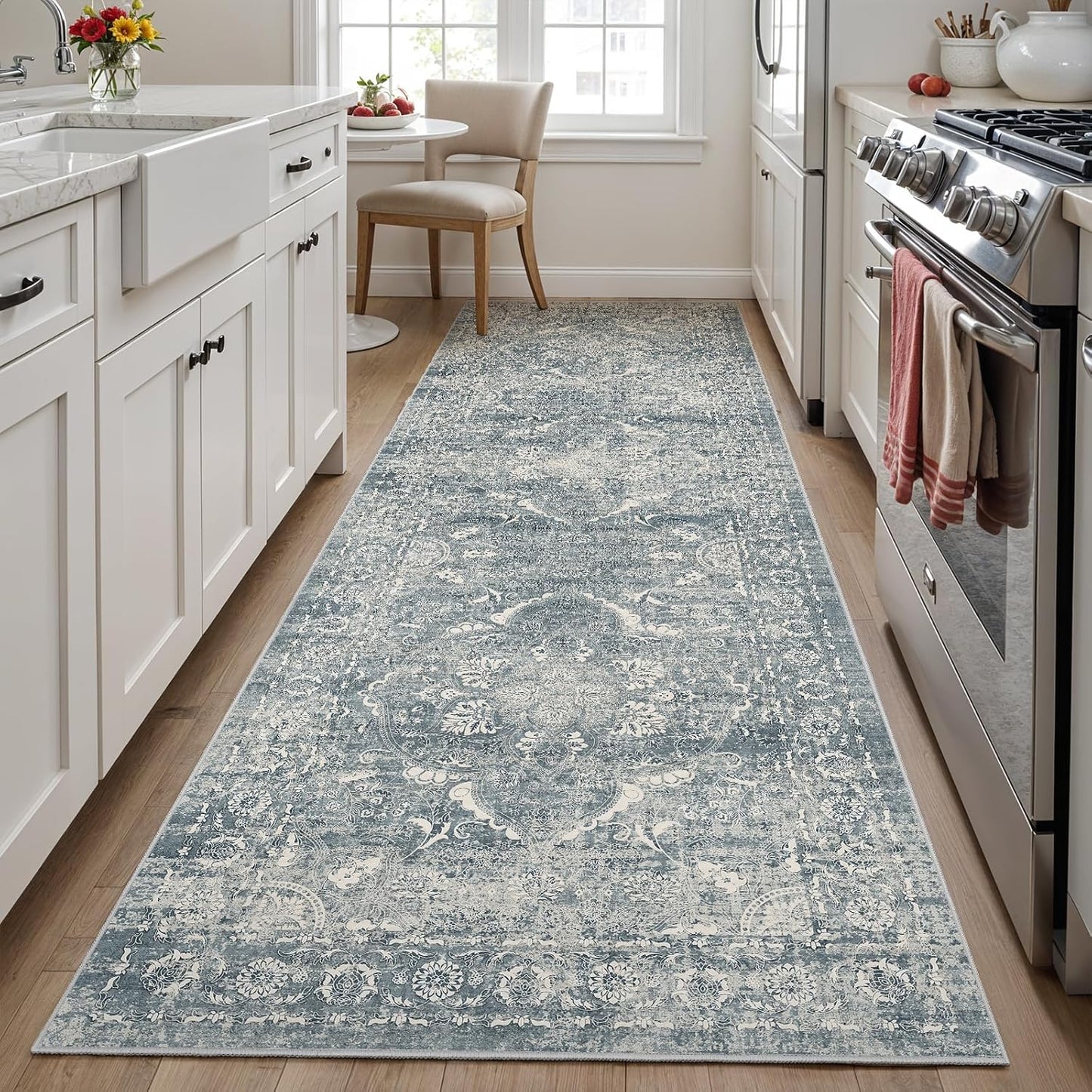 Vintage Non-Slip 3x10 Runner Rug for Hallway and Entryway