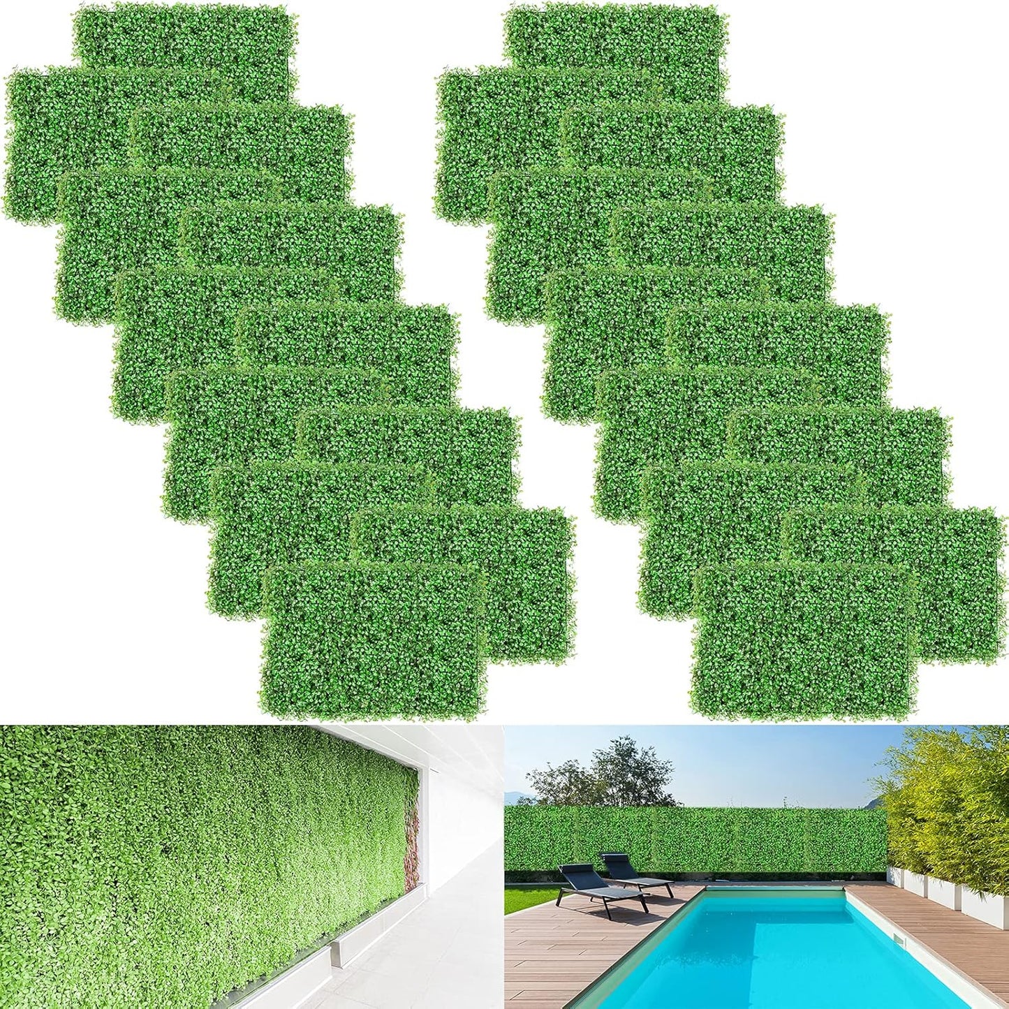 VEVOR 24PCS Artificial Boxwood Panels for Stunning Greenery