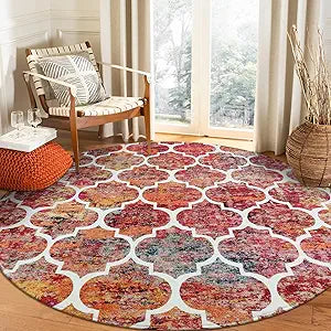 Lahome Moroccan Round Rugs - Soft Non-Slip Carpet for Home