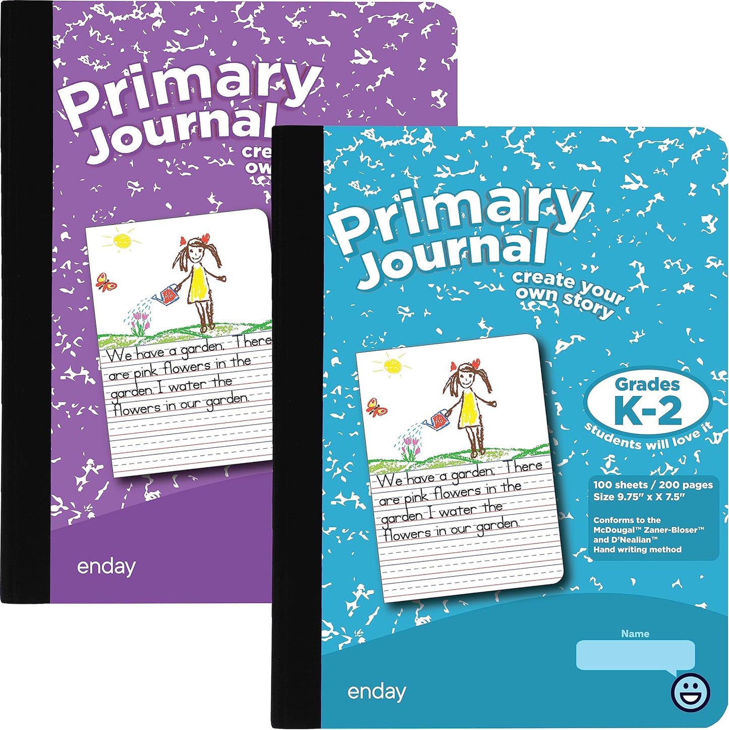 Enday Primary Writing Notebook, 1/2 Page Ruled, 100 Sheets, 2 Pack - Engage Kids!