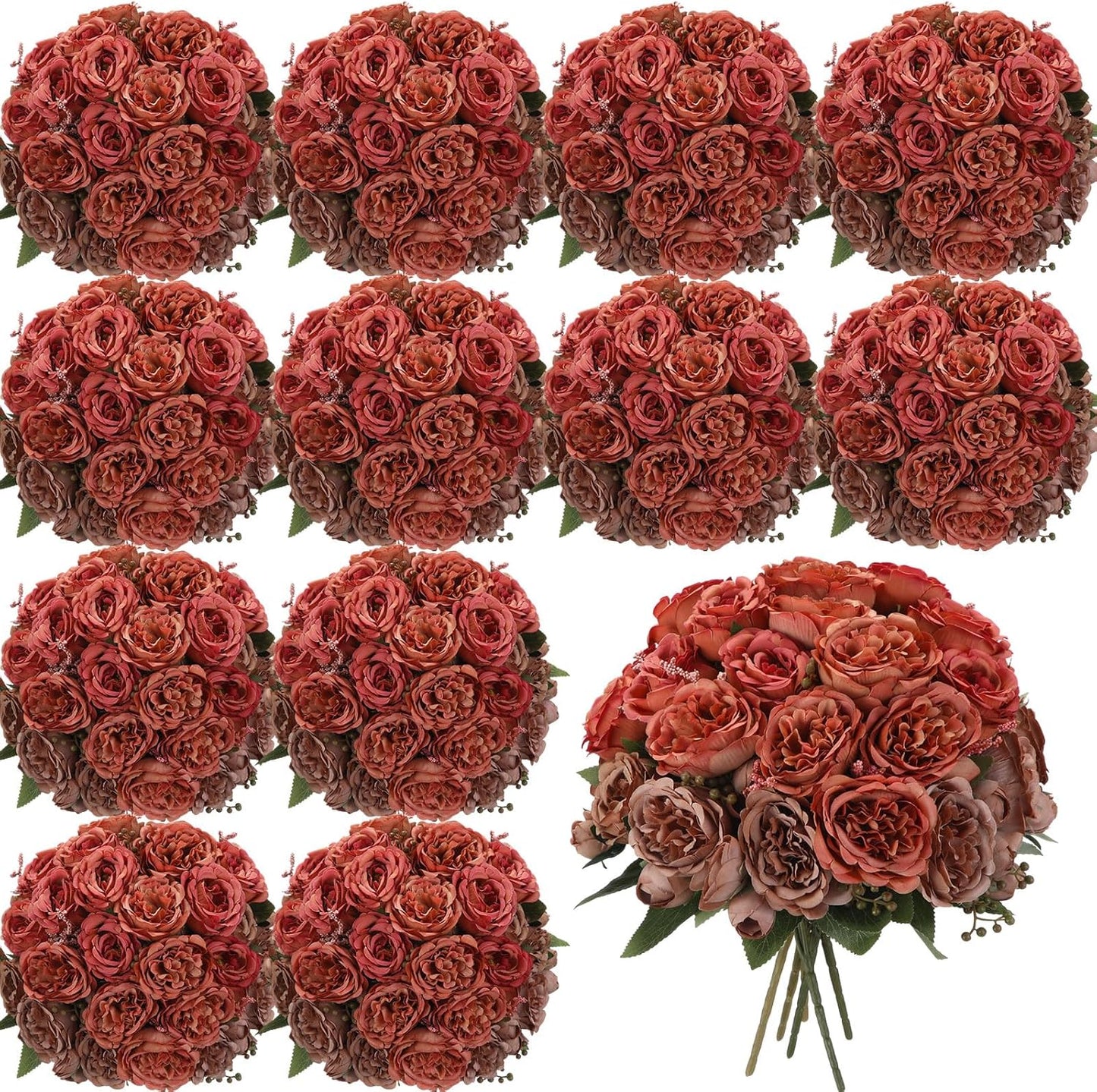Geosar 16 Bundles Artificial Peonies Flowers for Home Decor