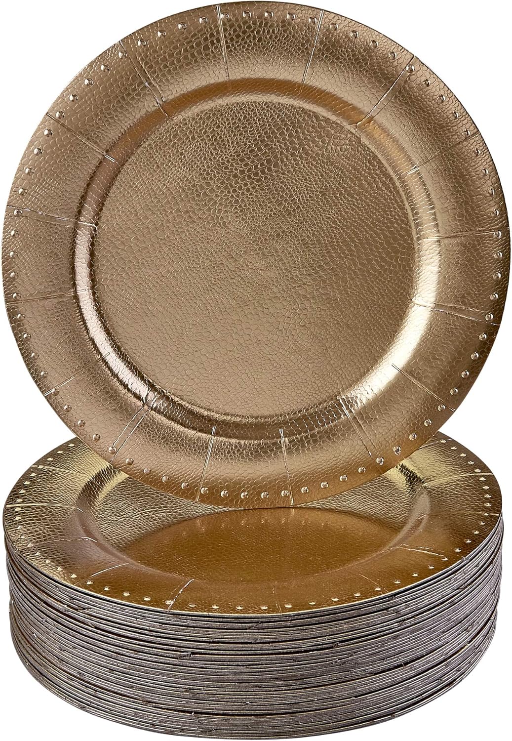 Disposable Gold Charger Plates - Elegant Fine Dining Set
