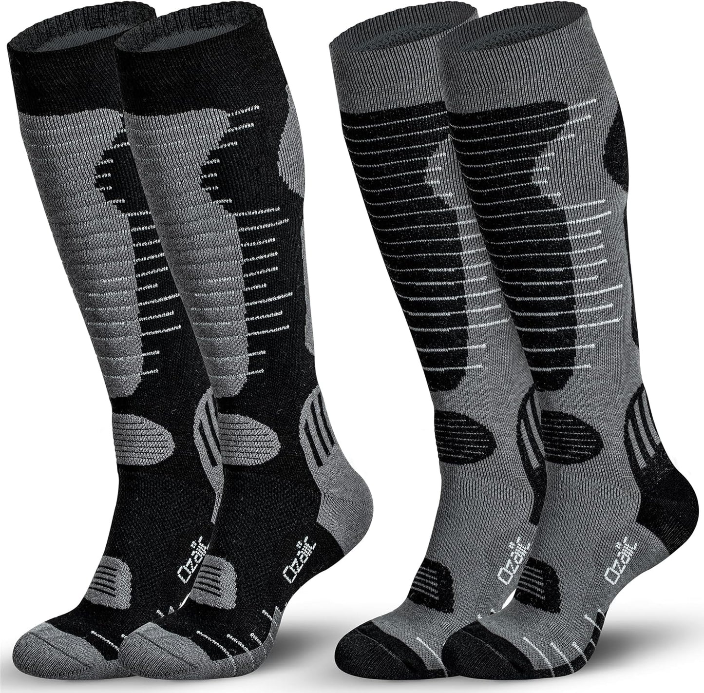 Ozaiic Merino Wool Ski Socks: Winter Warmth x2