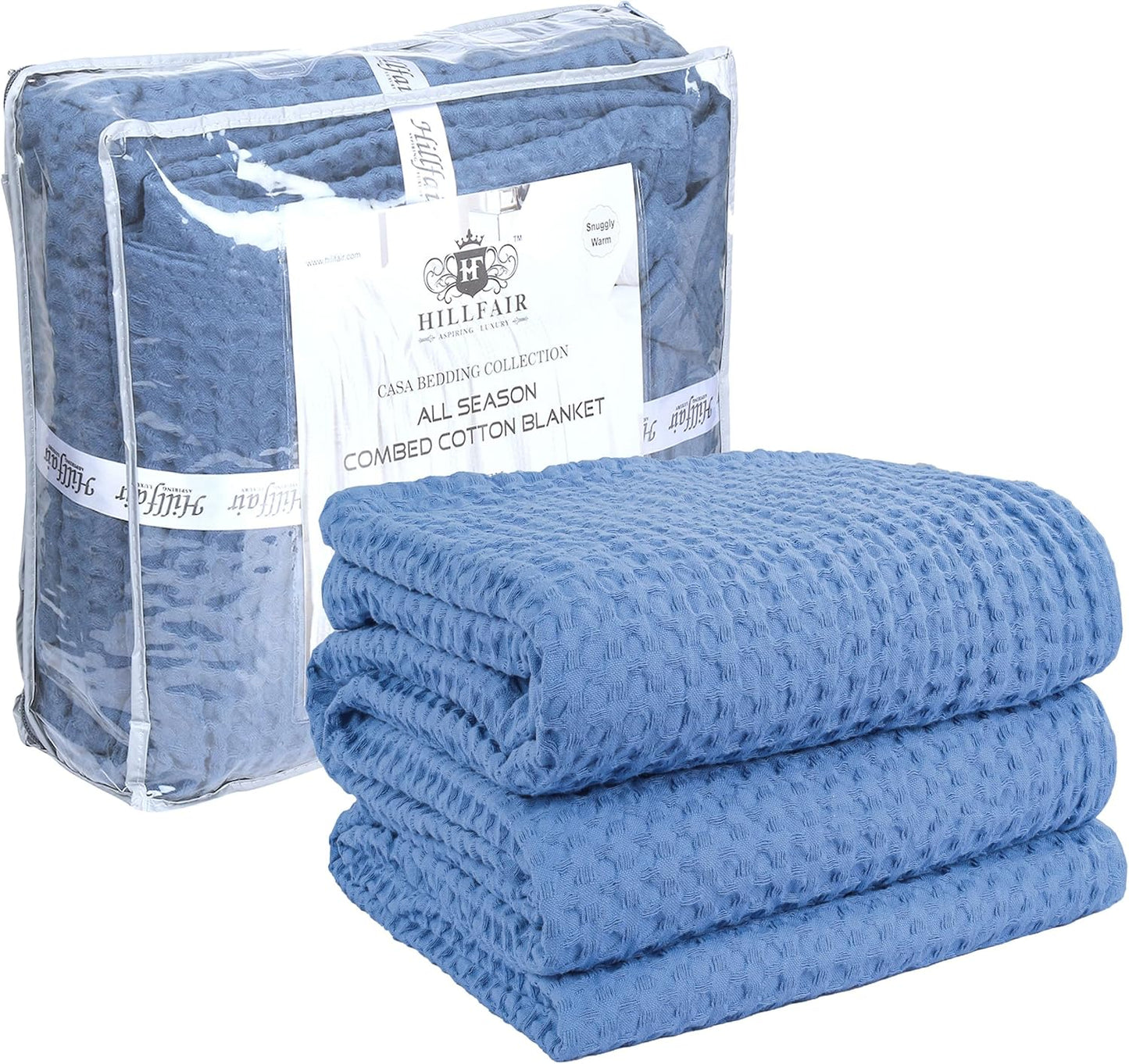 HILLFAIR 100% Cotton Blanket - XXL Oversized King Bed Blanket