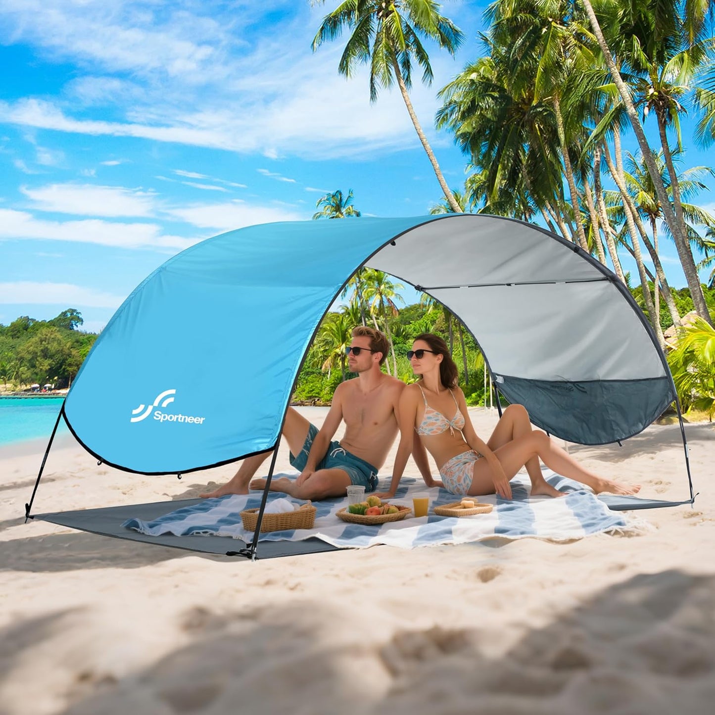 Sportneer Beach Tent Sun Shelter with UPF 50+ UV Protection