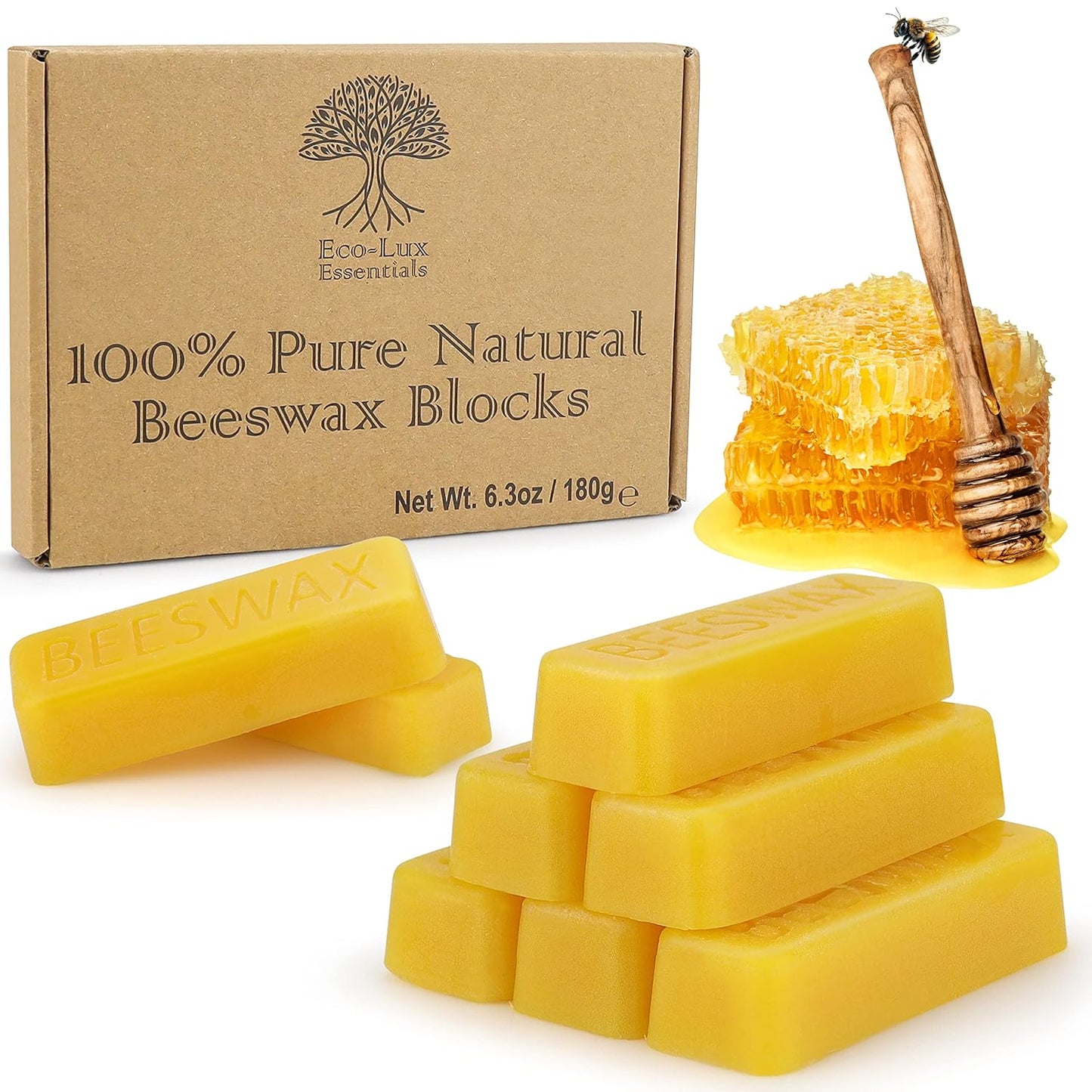 100% Pure Yellow Beeswax Blocks for Eco-Lux Essentials!
