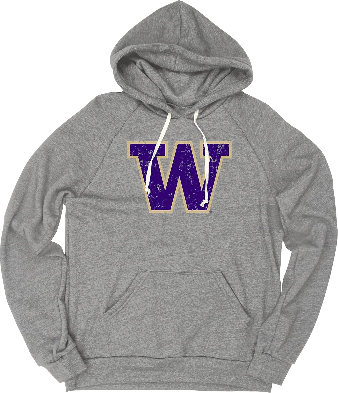 Washington Huskies Men's Tri-Blend Hoodie with Vintage Icon