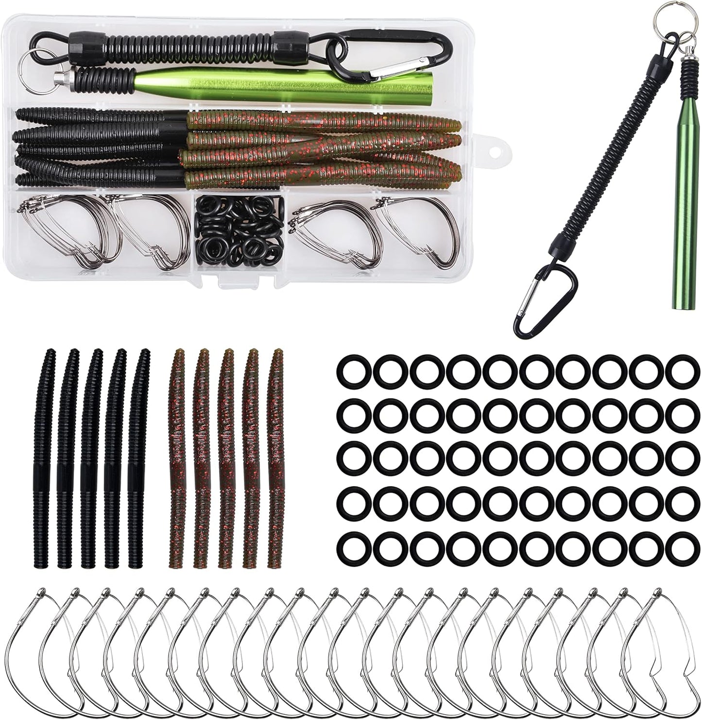 81PCS Weedless Wacky Rig Fishing Hooks - FUSIGO