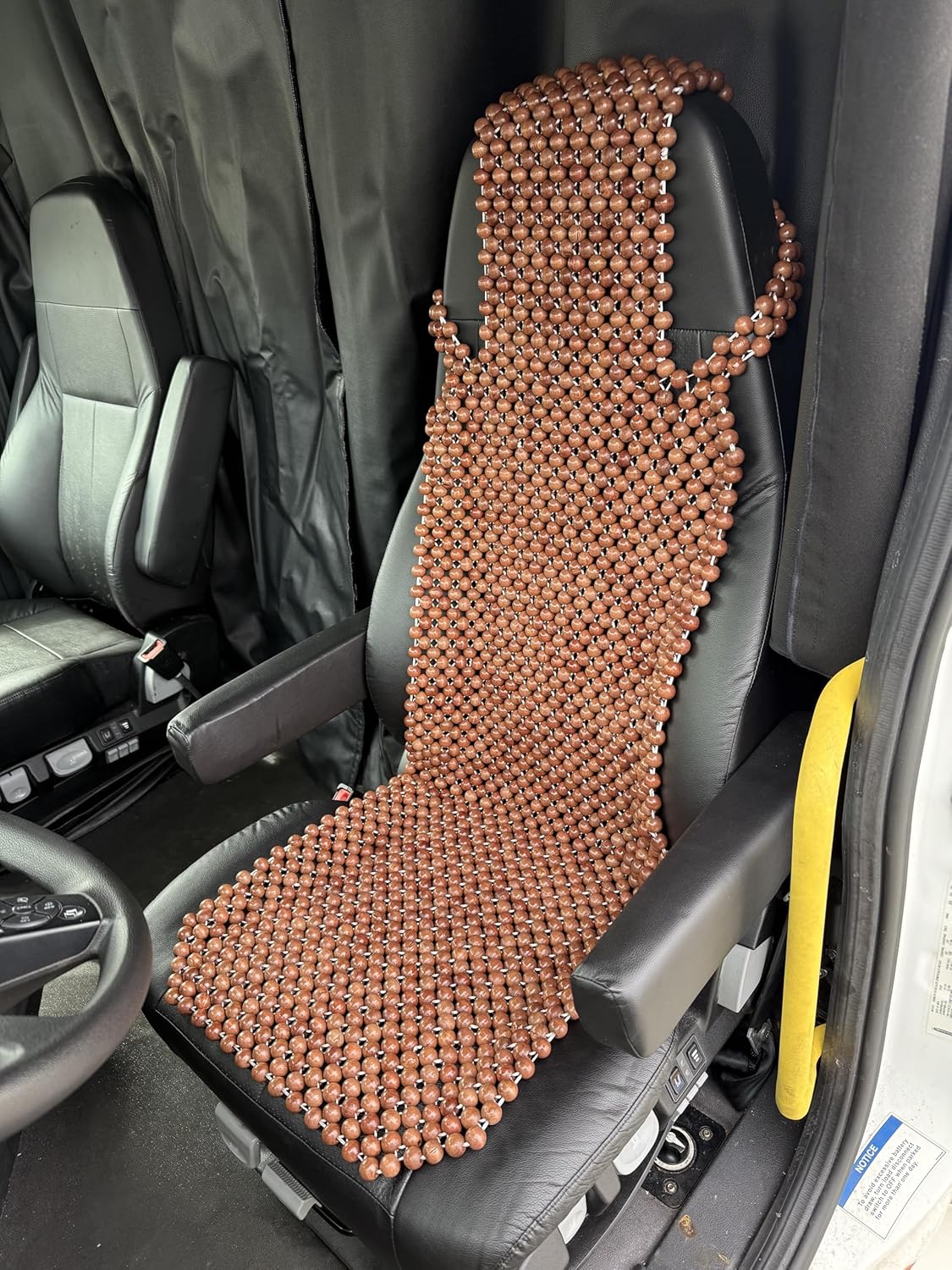 Extra Large Natural Wood Beaded Seat Cover for Trucks and Vans