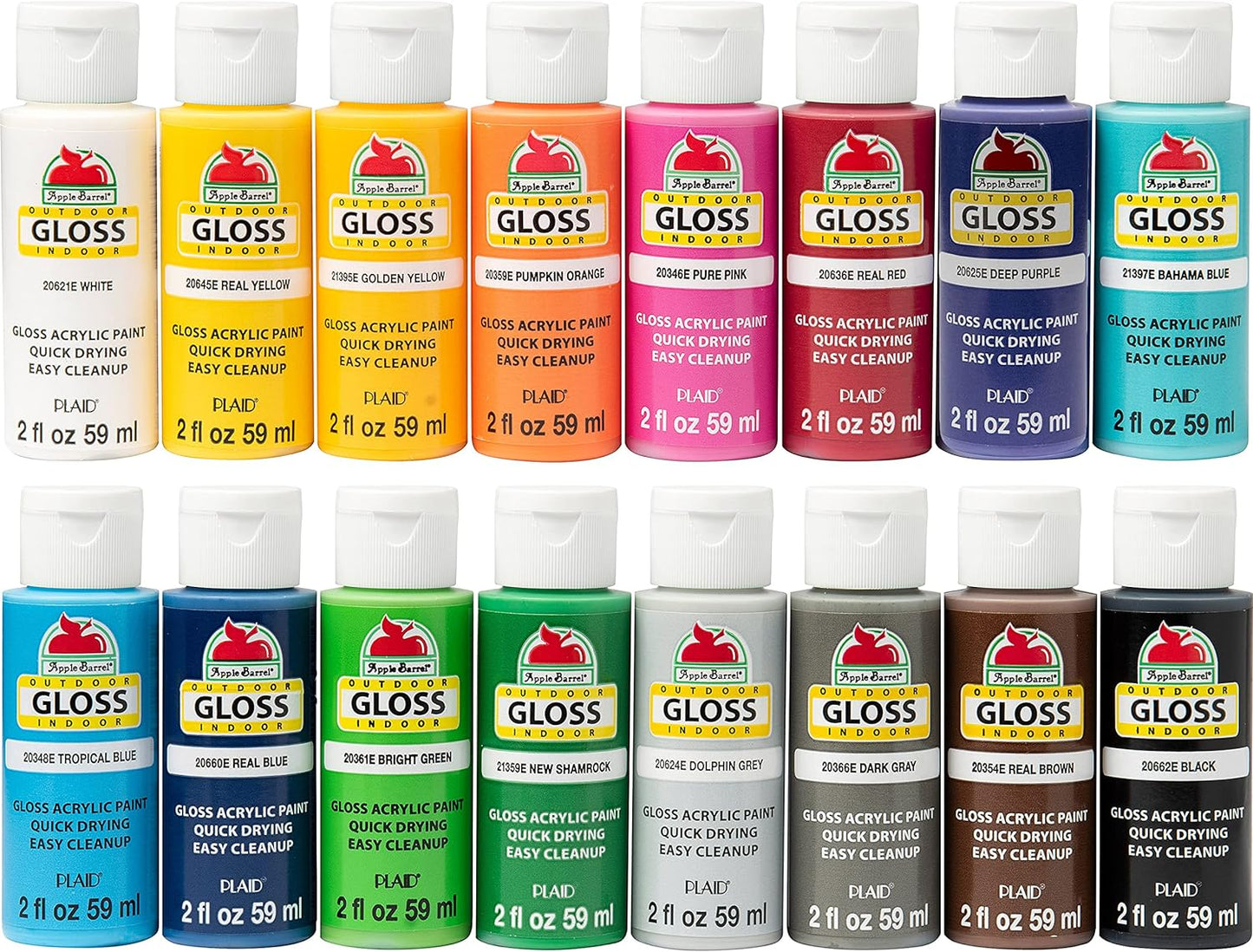 Vibrant 16-Piece Gloss Paint Set by Apple Barrel