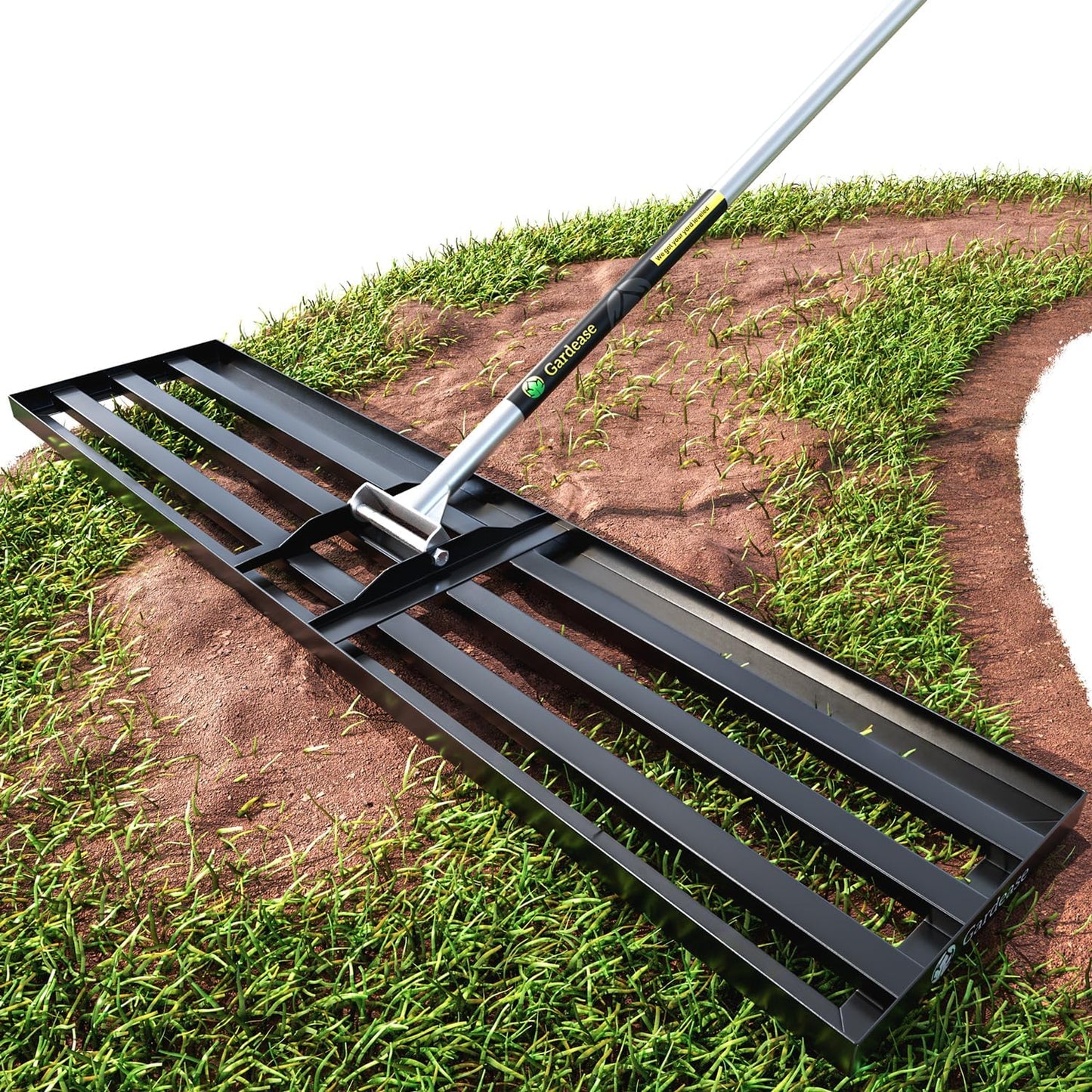 Gardease Lawn Leveling Rake - Heavy Duty Steel Landscape Tool