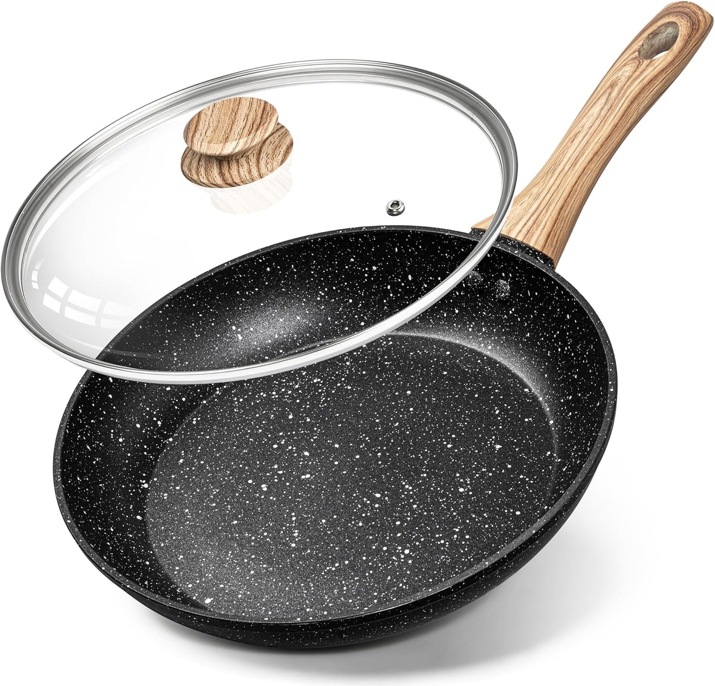 Michelangelo 10 Inch Frying Pan with Lid for Healthy Cooking