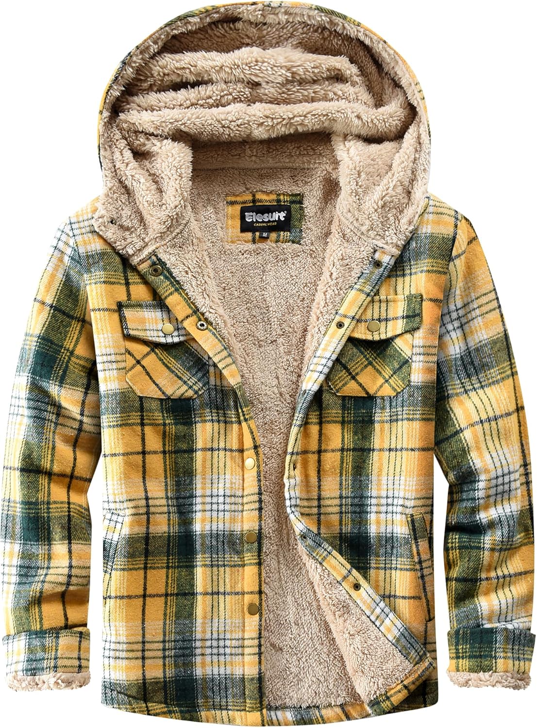Elesuit Women's Fleece Flannel Jacket for Cozy Winter Style