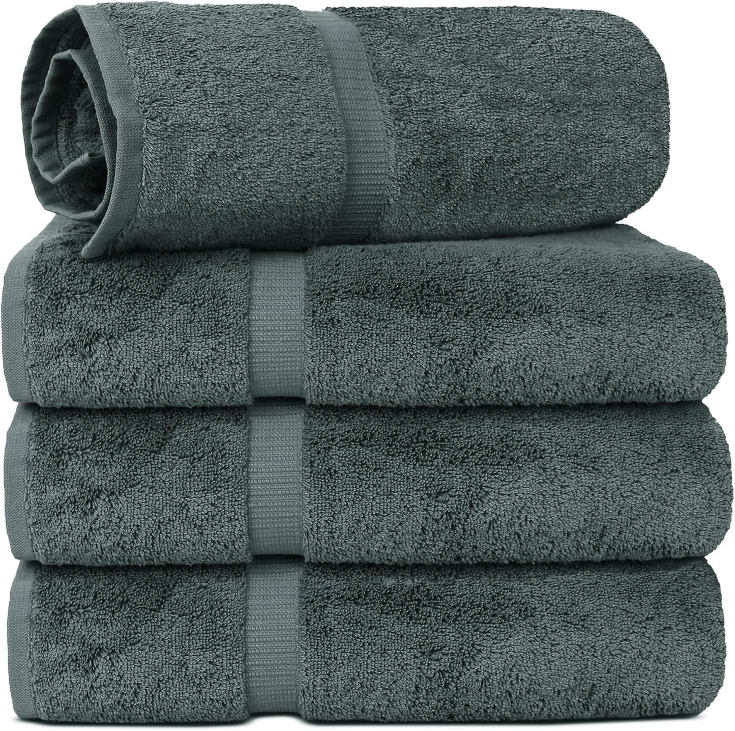 Chakir Turkish Linens 100% Cotton Luxury Bath Towels Set of 4