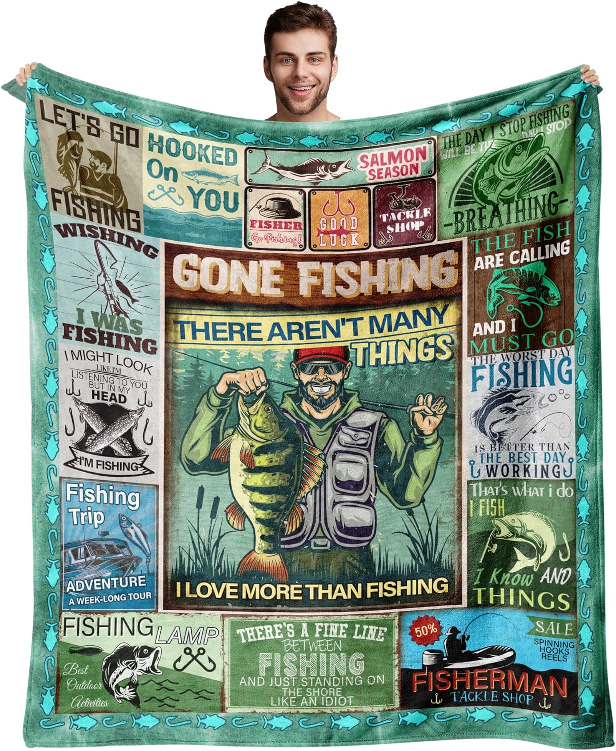 Premium Fishing Blanket for Him 60X50