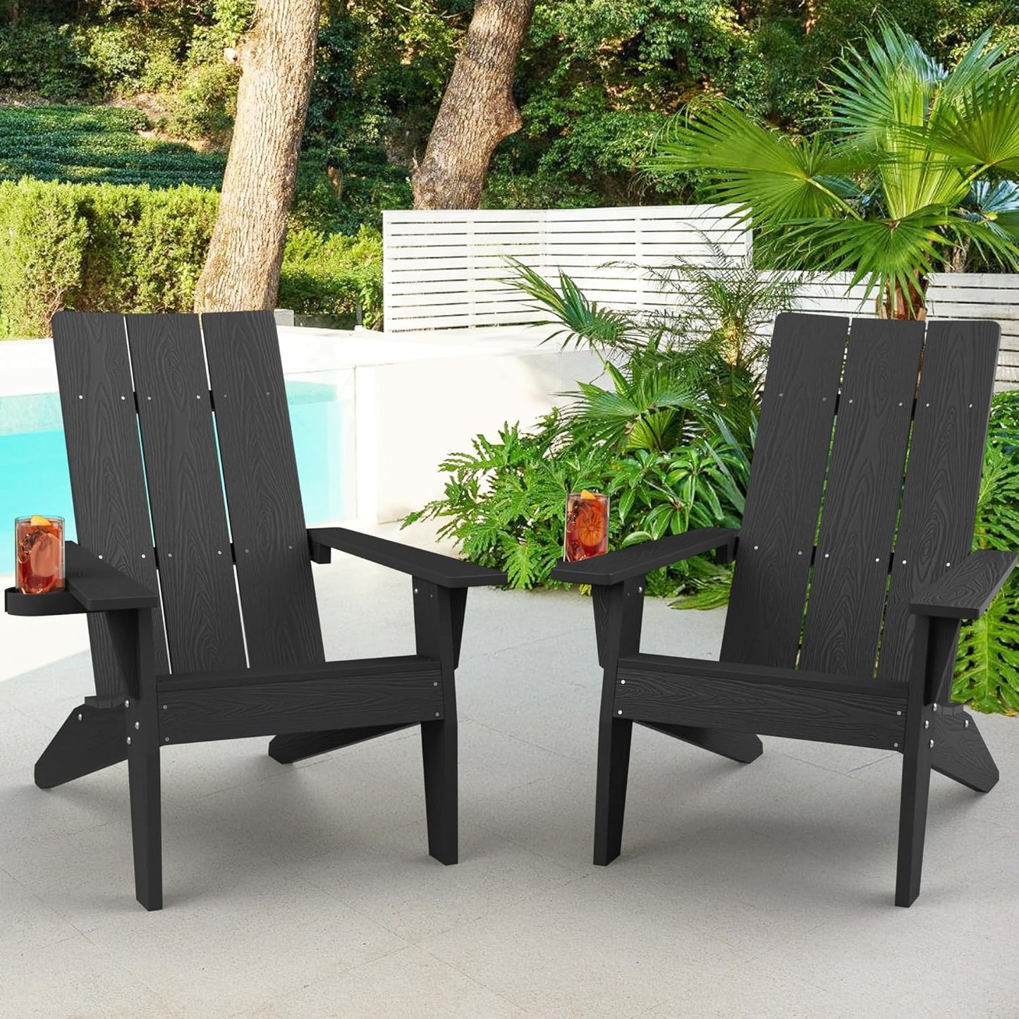 MXIMU Modern Adirondack Chairs Set of 2 for Outdoor Relaxation