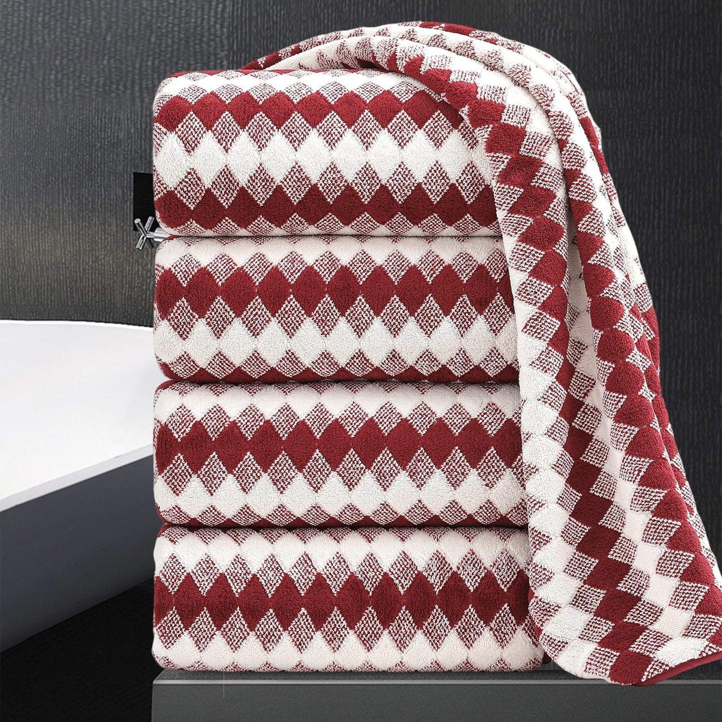 Oversized Bath Towel Set 4 Piece Extra Large Soft Towels