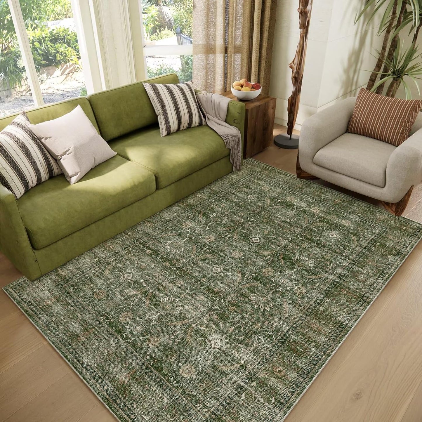 Washable 4x6 Rugs for Living Room with Non-Slip Backing