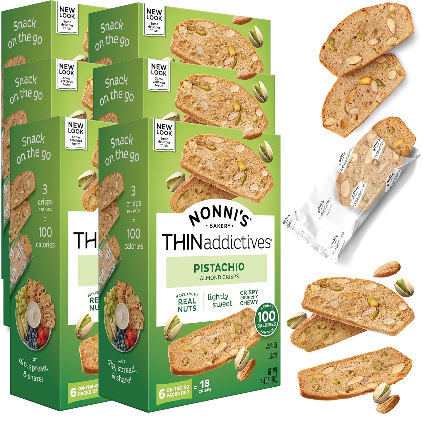 Nonni's THINaddictives Almond Thin Cookies - Sweet Crunchy Treats