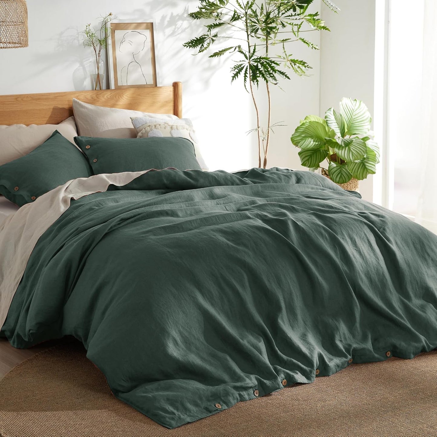 Bedsure Linen Duvet Cover Queen Set for Cozy Sleep Experience