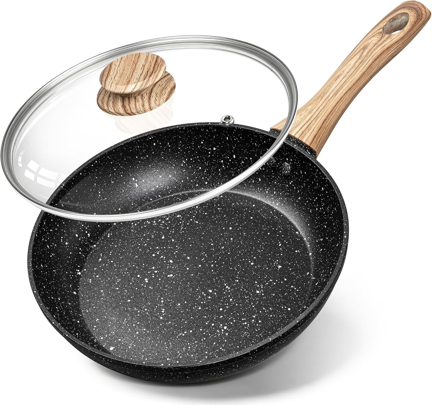 MICHELANGELO 8 Inch Nonstick Frying Pan with Lid for All Stoves