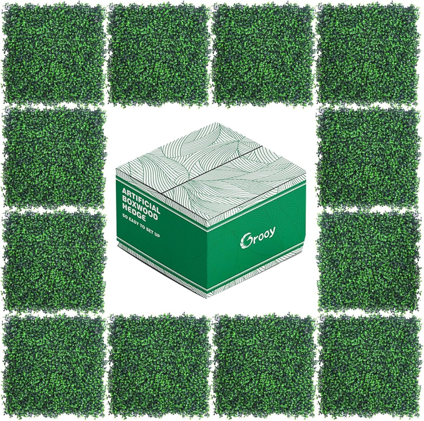 20x20 Grass Wall Panels for Privacy and Decor - 12PCS Set