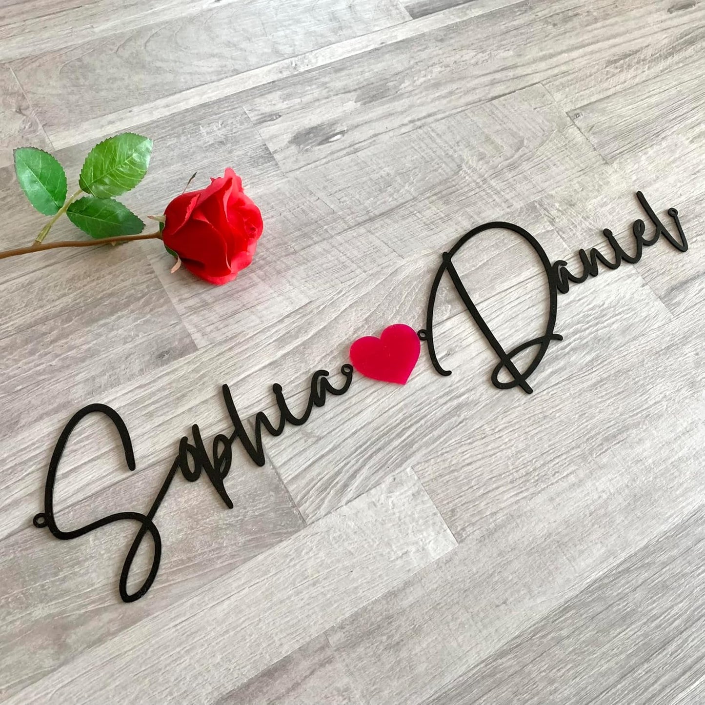 Personalized Couple Names & Heart Custom Wall Sign for Love