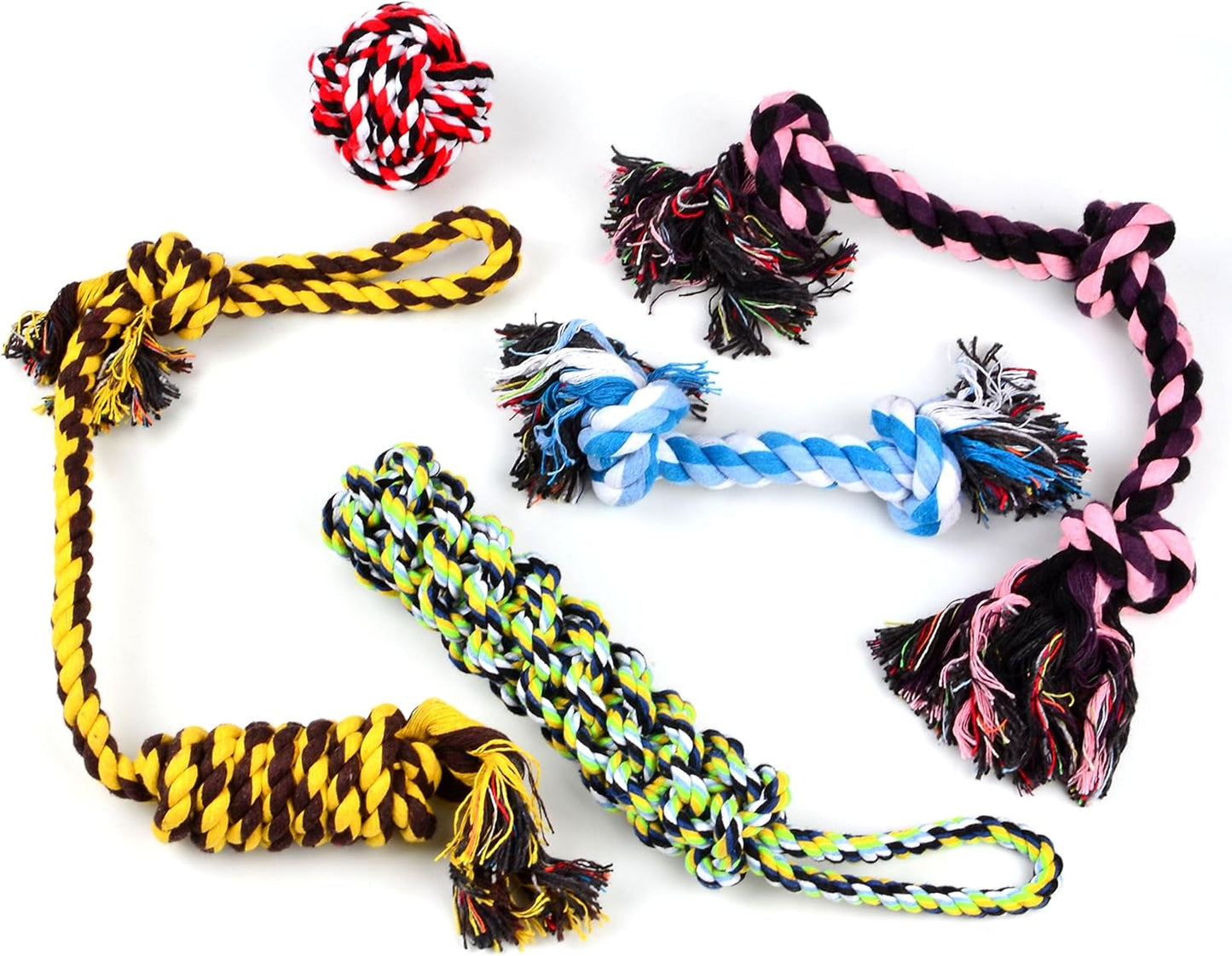 Youngever 5 Pack Dog Rope Toys - Durable Teething Fun!