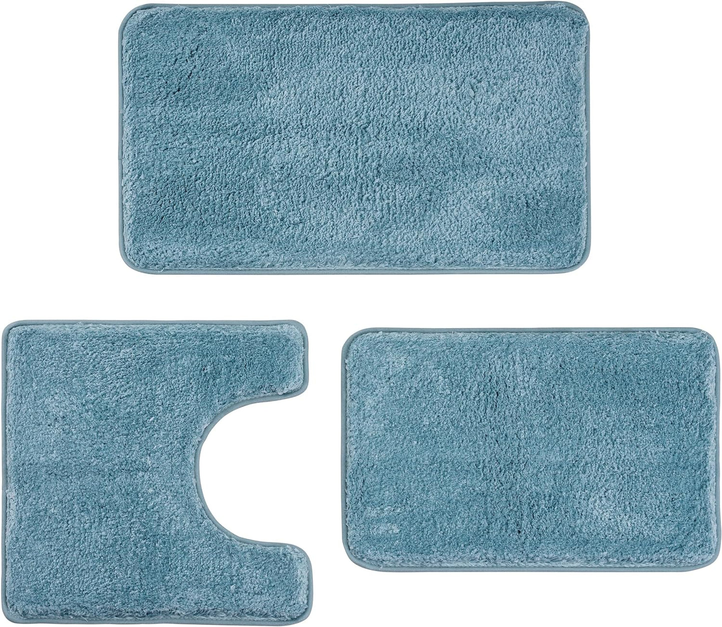 3 Pieces Luxury Bathroom Rug Set with U-Shaped Toilet Rug