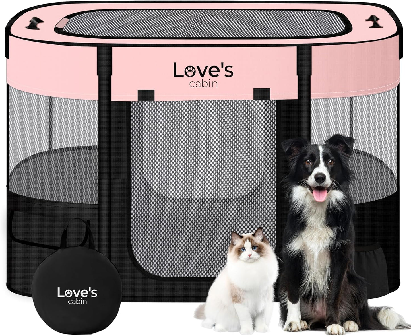 Love's Cabin Medium Dog Playpen - Portable Indoor/Outdoor Tent