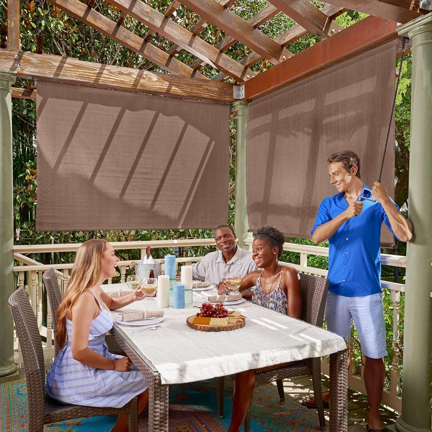 Coolaroo Outdoor Roller Shade - 95% UV Block for Patios