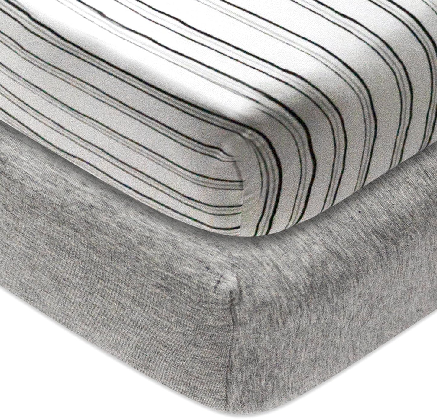HonestBaby Classics Fitted Crib Sheets Set for Baby Nursery