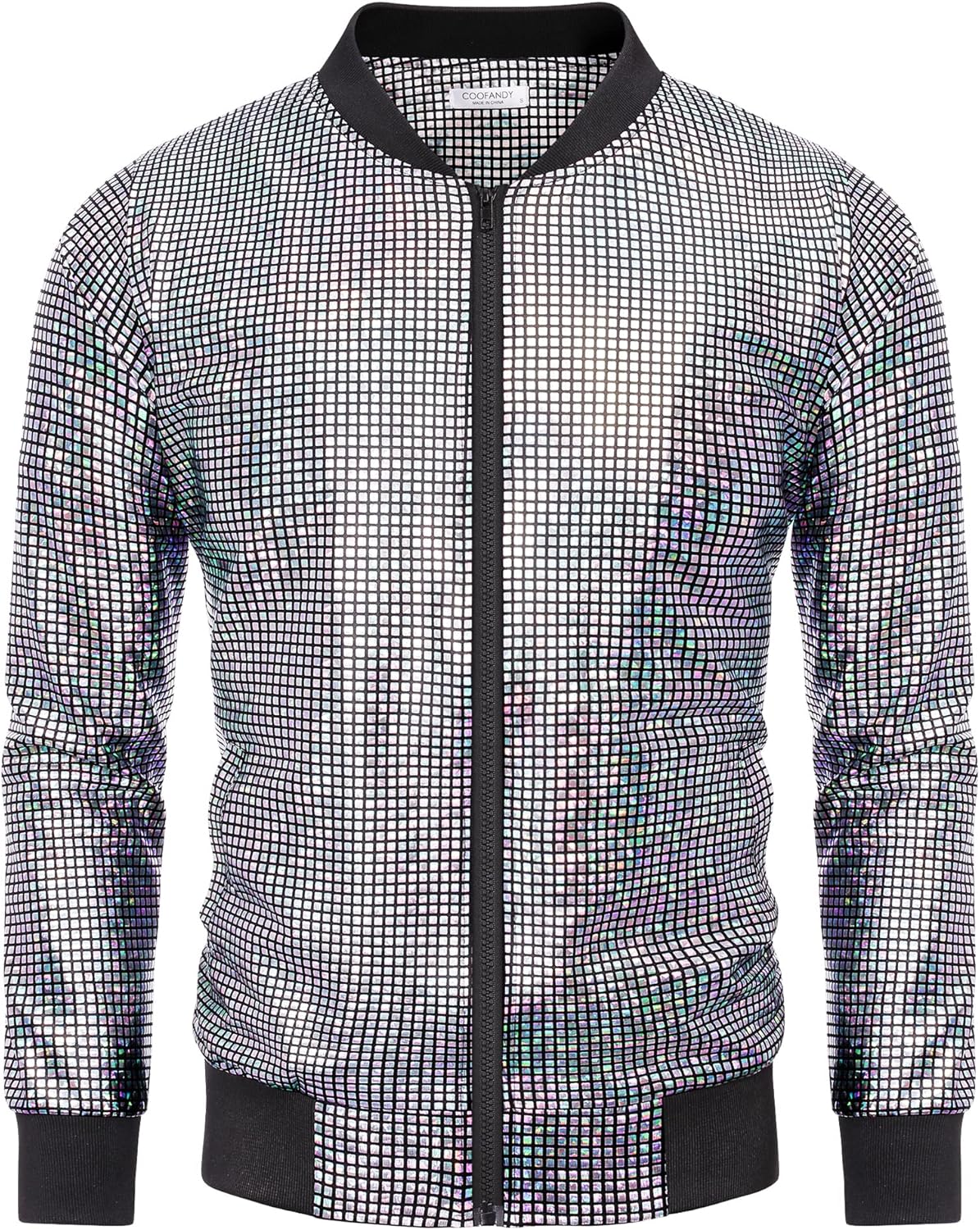 COOFANDY Men's Metallic Jacket for Disco Party and Casual Wear