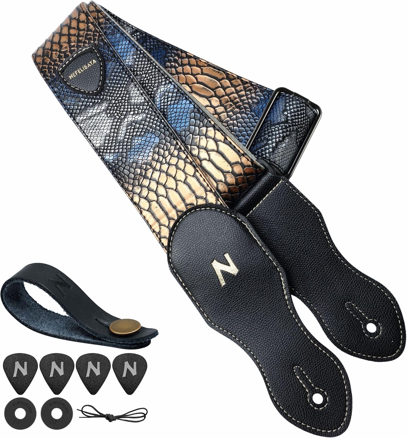 Vintage Style Guitar Strap with Pick Pocket!