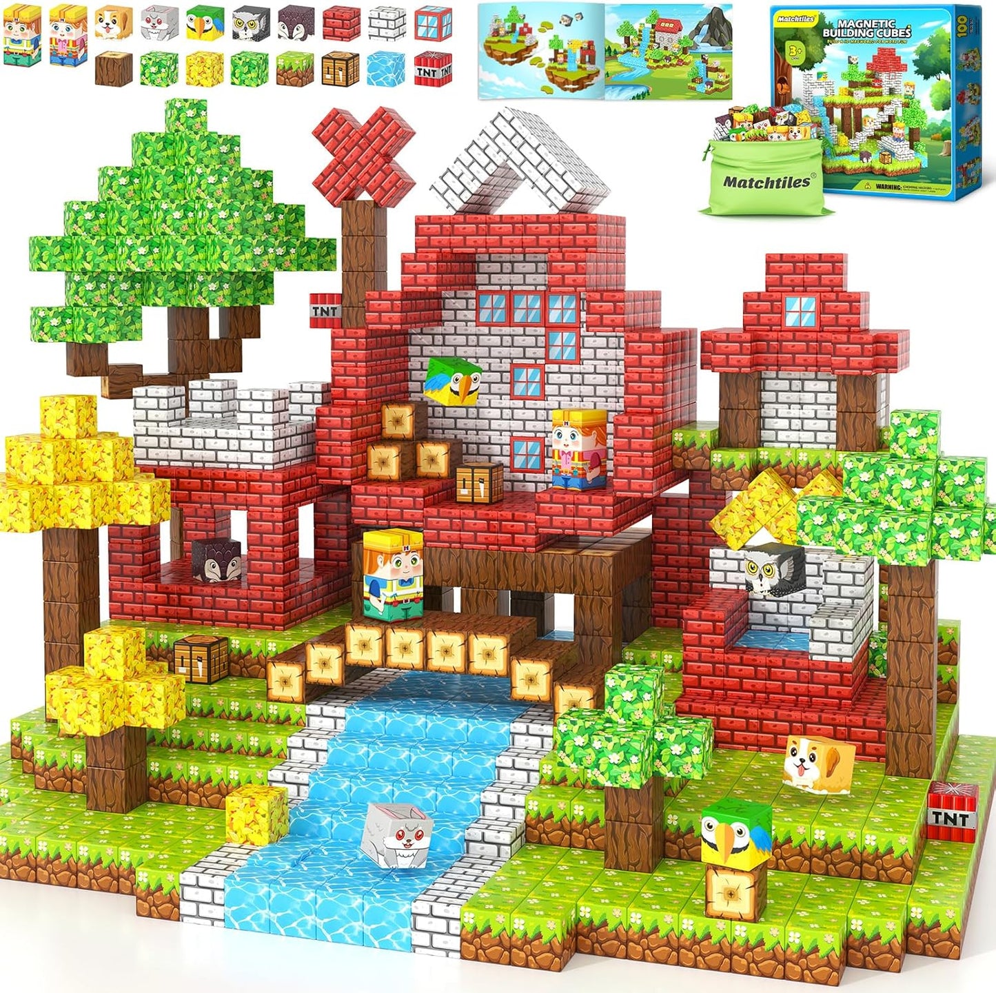 Magnetic Blocks with Forest Animals for Creative Playtime Fun