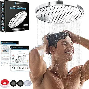 Sparkpod Large 10 Inch Rain Shower Head for Modern Luxury Bath